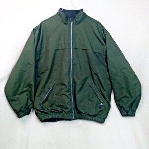 Cherokee Reversible Bomber Jacket Coat Military Green Mens Size Large